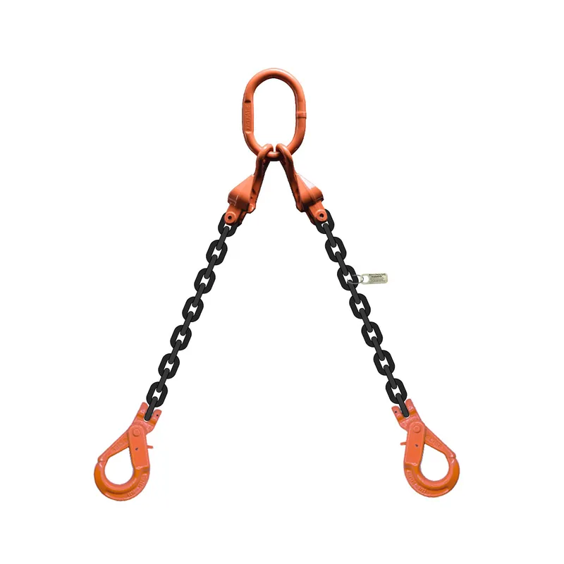 High Quality 9/32" (1/4") x 20 ft Type CDFXA2SL Adjustable 2-Leg Grade 100 Chain Sling - 7400 lbs WLL
