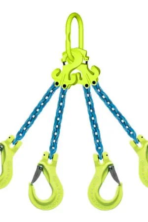 Hot Deal Gunnebo 1/2" x 16 ft - 3 in TG4-EGKN GrabiQ Adjustable 4-Leg Grade 100 Chain Sling - 39000 lbs WLL
