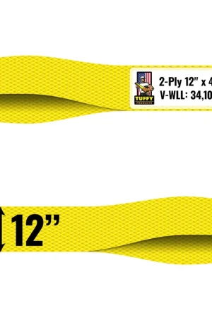 Super Sale Tuffy 2 Ply 12" x 40 ft Eye & Eye Type 3 Web Sling - 34100 lbs WLL