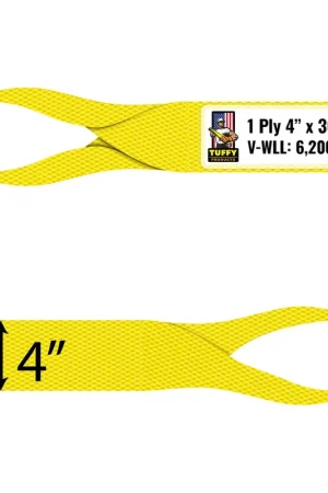 Tuffy 1 Ply 4" x 30 ft Eye & Eye Type 4 Web Sling - 6200 lbs WLL Bargain