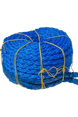 Deal 1-5/8" x 720 ft Blue Danline Mooring Line w/ 6 ft Canvas Covered Eyes