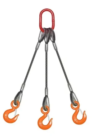 1/2" x 10 ft BLP-300 3-Leg Wire Rope Bridle Sling - 13200 lbs WLL Hot Picks