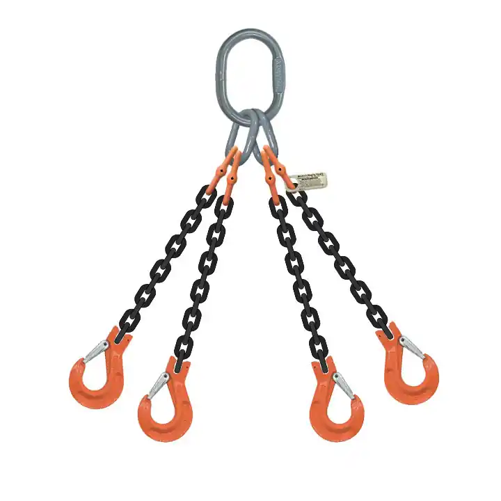 9/32" (1/4") x 5 ft Type QOS 4-Leg Grade 100 Chain Sling - 11200 lbs WLL Discount