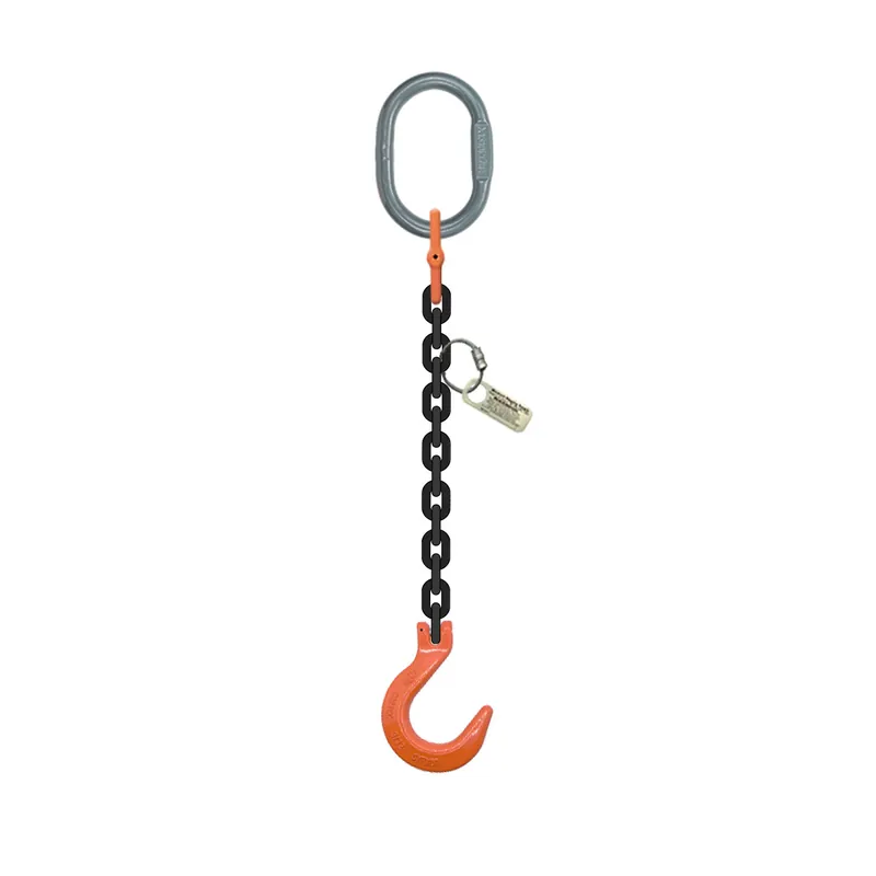 Crafted 1/2" x 5 ft Type SOF Single Leg Grade 100 Chain Sling - 15000 lbs WLL