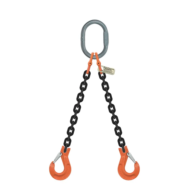 Secure Checkout 1/2" x 20 ft Type DOS 2-Leg Grade 100 Chain Sling - 26000 lbs WLL