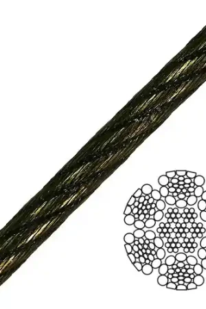 1-1/4" 6x26 Swaged Wire Rope - 186000 lbs Breaking Strength Buy Today