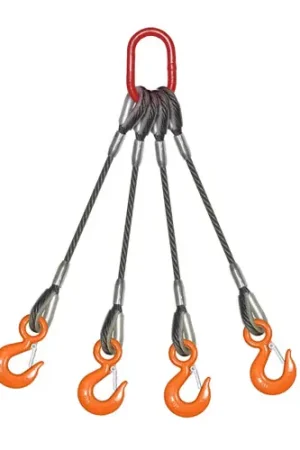 1/2" x 10 ft BLP-400 4-Leg Wire Rope Bridle Sling - 17600 lbs WLL Cheap
