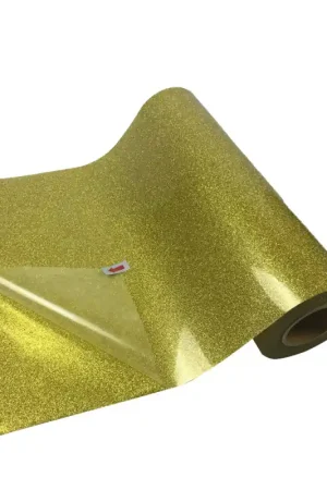 Holiday Sale Bolton Tools 20 In x 27 Yard Glitter Gold 82 ft Heat Transfer Vinyl Roll Strong Sticky