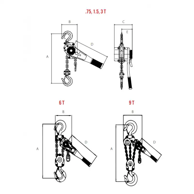 Limited Time OZ PREMIUM 6 T Lever Hoist w/ 5 FT Chain