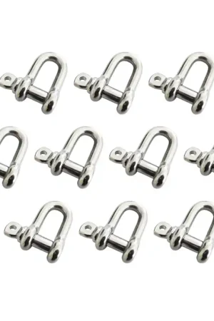 10pcs D Shackle 304 Stainless Steel 3/8” Body Size 7/16" Pin Dia Express Delivery