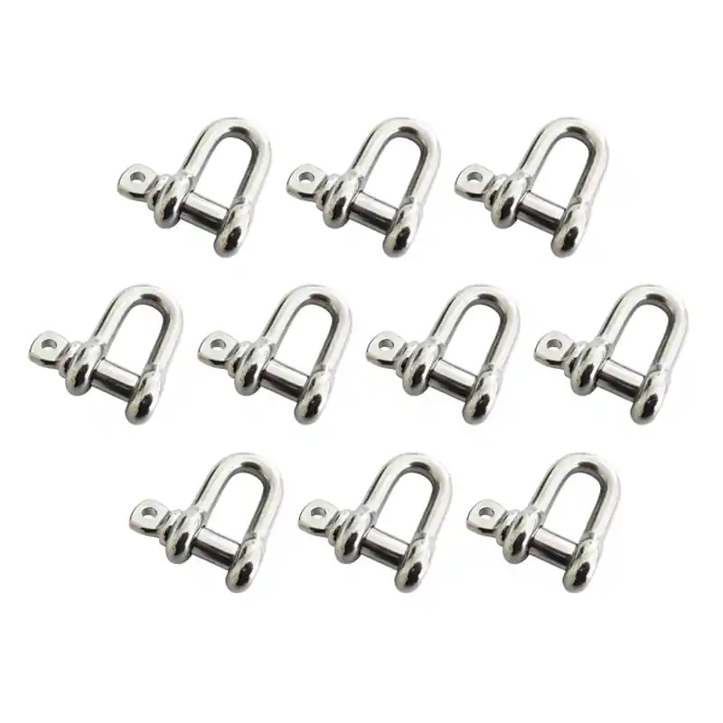 10pcs D Shackle 304 Stainless Steel 3/8” Body Size 7/16" Pin Dia Express Delivery