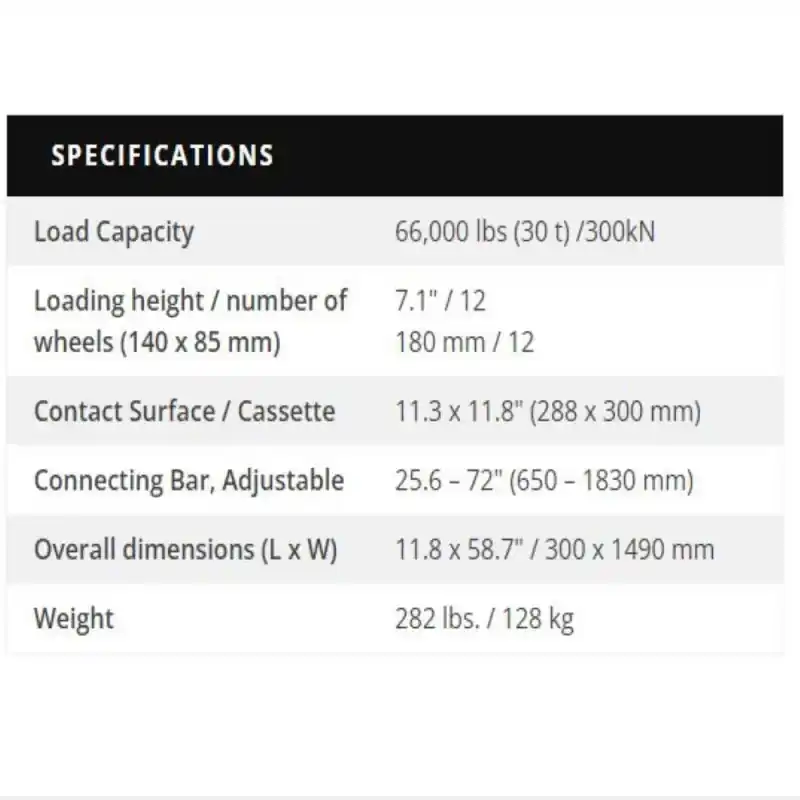 Transport Dolly 30 Ton Capacity F30 Limited Time