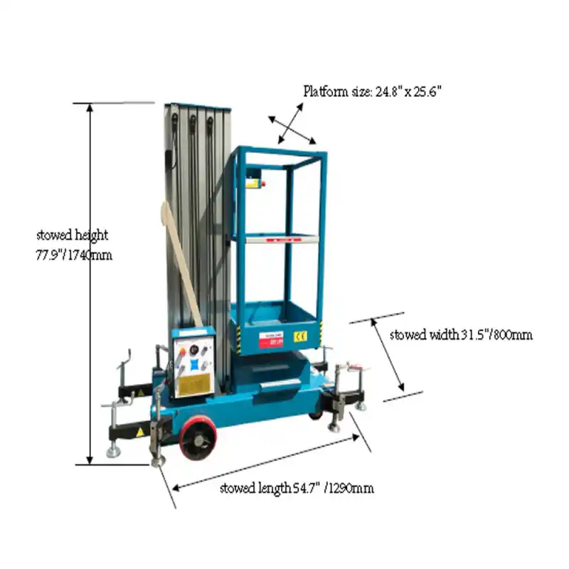 Weekend Sale Bolton Tools Single Person Push around vertical Mast Lift 32 feet capacity 265 lbs