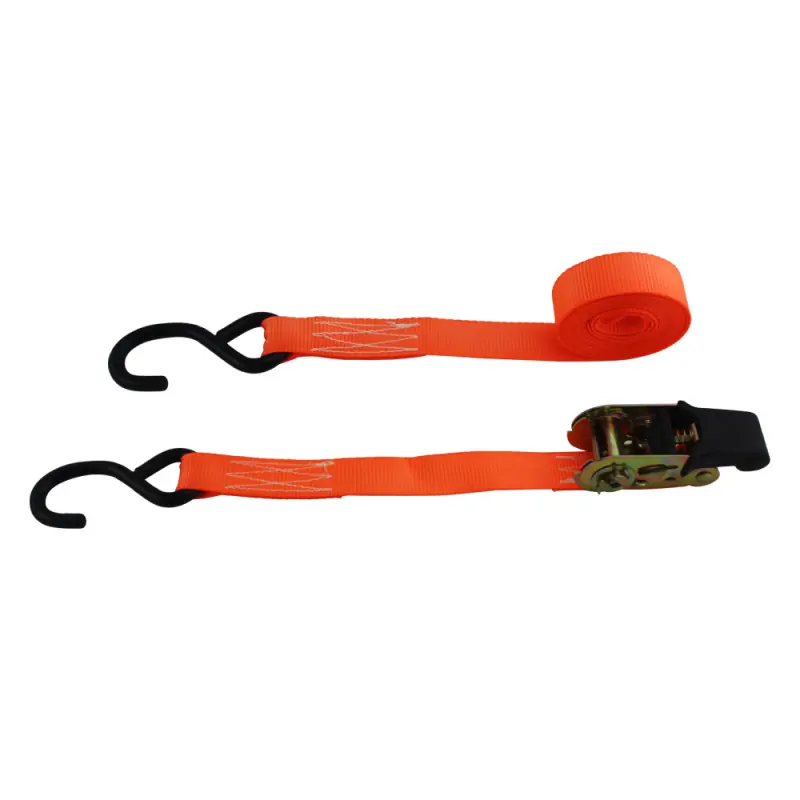 1" x12' Four-piece Set Rubber Coated Handle Ratchet Strap Wll 500 Lbs Place Order