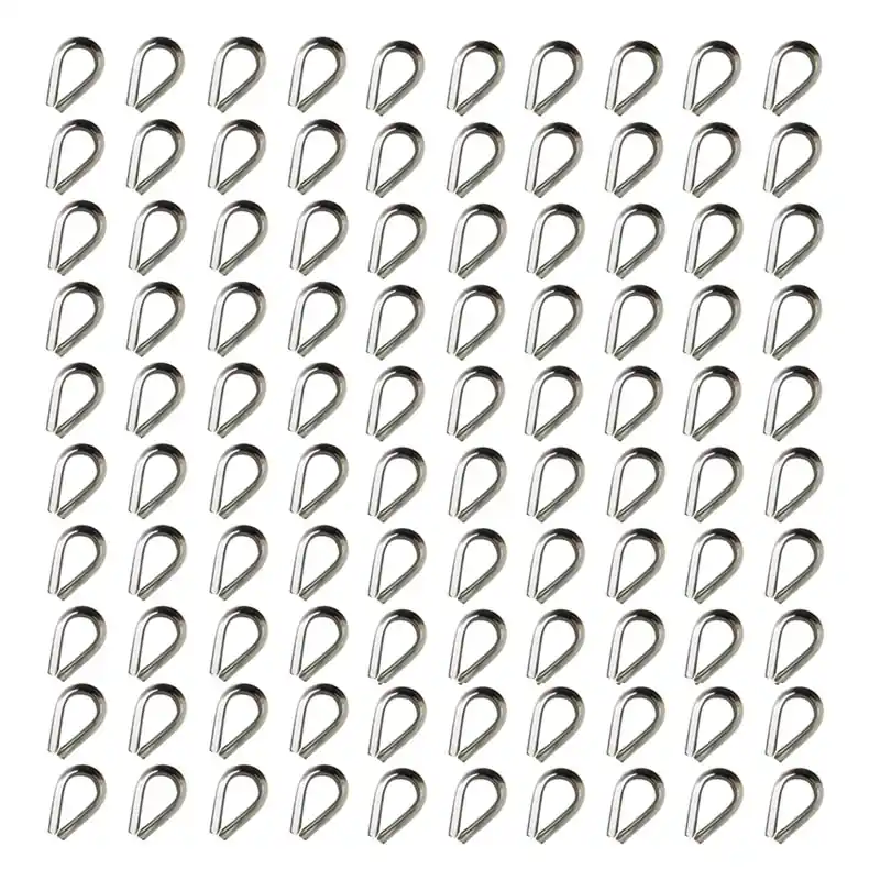 100pcs Stainless Steel Thimbles For 1/8" Wire Rope Hot Picks