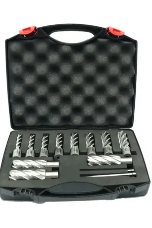 11 Pcs HSS Annular Cutter Set Weldon Shank 1/2" to 7/16", 2" Depth Budget