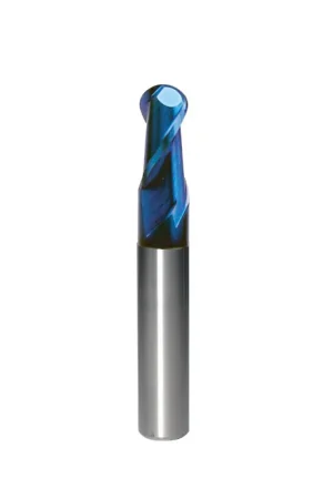 1.5mm, Ball End Mill, 2 Flute, 0.75R Short Solid Carbide, HRC65, 3/16" Shank, Made in Taiwan Time-Limited