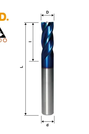 1.5mm, 1/16", 4 Flute, Solid Carbide End Mill, Hardened Material, NB, HRC65, 35°, Made in Taiwan Hassle-Free Returns