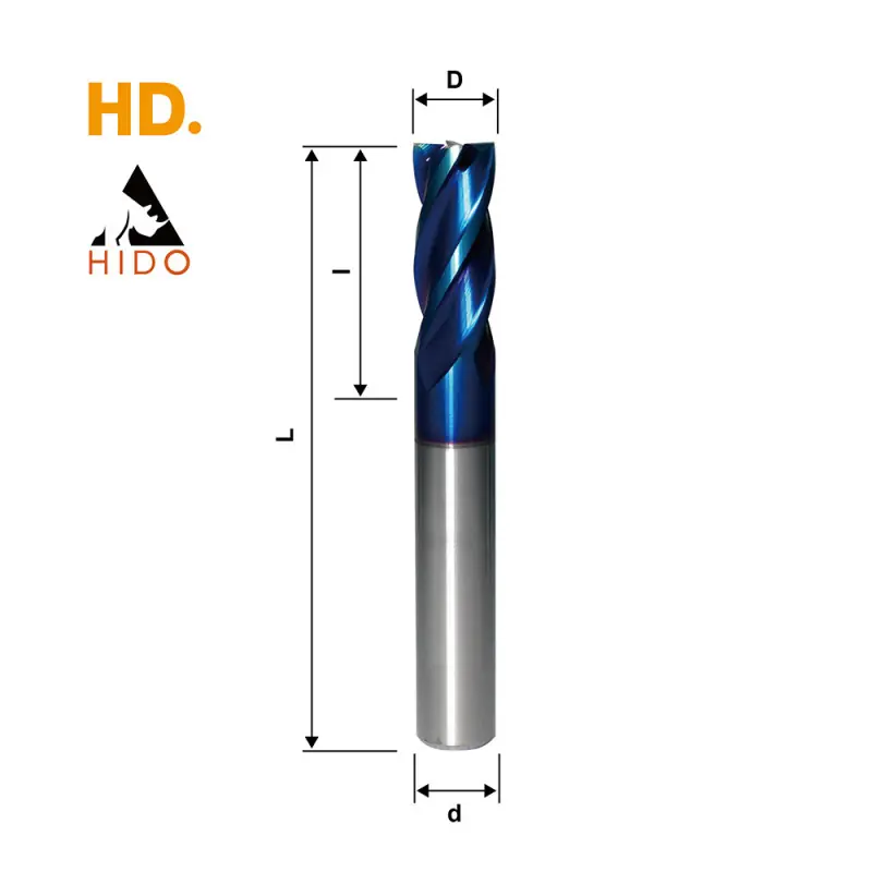 1.5mm, 1/16", 4 Flute, Solid Carbide End Mill, Hardened Material, NB, HRC65, 35°, Made in Taiwan Hassle-Free Returns