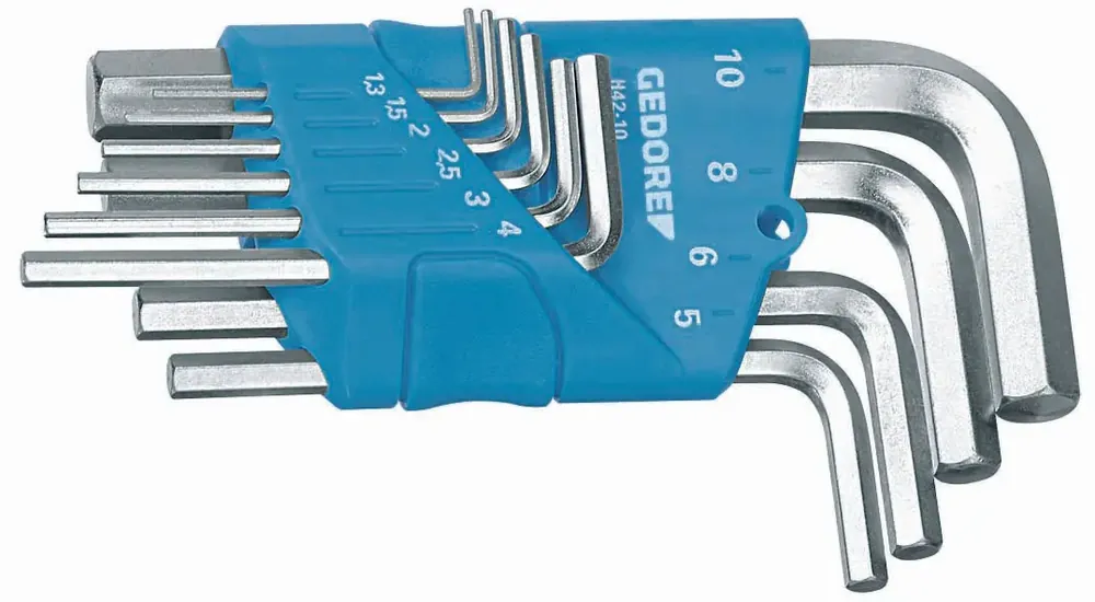 Gedore H 42-10 Hexagon Allen key set in holder 10 pcs 1.3-10 mm 1505408 Crafted