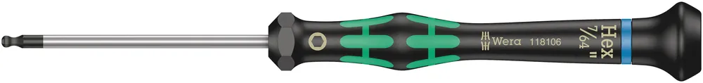 Next Day Delivery Wera 2052 7/64" X 60 MM BALL HEAD SCREWDRIVER 05118106001