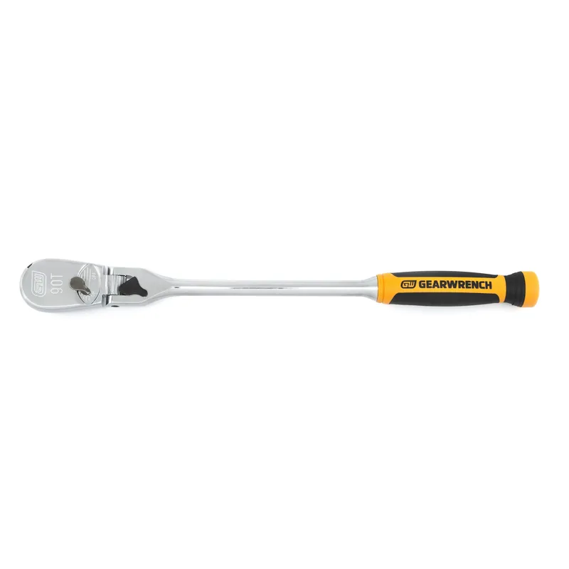 Direct From Factory GEARWRENCH 1/2" Drive 90-Tooth Dual Material Locking Flex Head Teardrop Ratchet 17" 81371T Ratchet