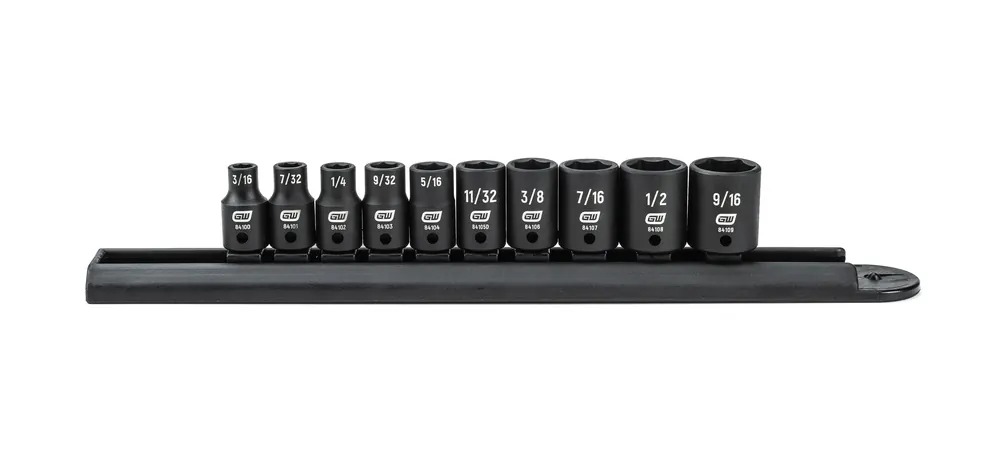 GEARWRENCH 10 Pc. 1/4" Drive 6 Point Standard Impact SAE Socket Set 84906 Socket Set Crafted