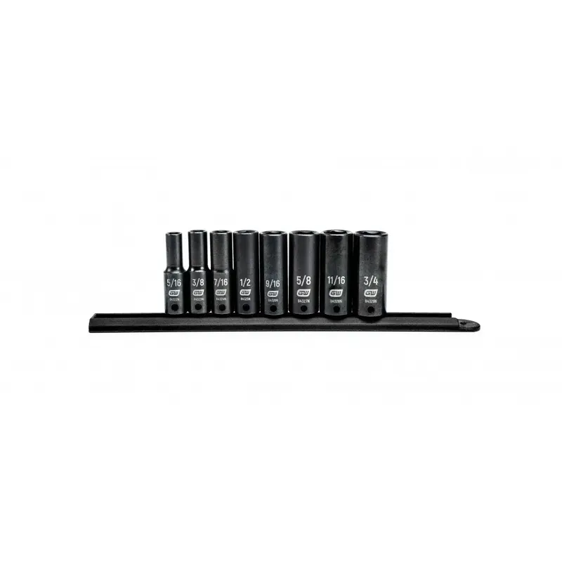 GEARWRENCH 8 Pc. 3/8" Drive 6 Point Deep Impact SAE Socket Set 84915N Socket Set Secure Checkout