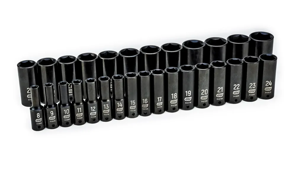 Authentic GEARWRENCH 29 Pc. 1/2" Drive 6 Point Deep Impact Metric Socket Set 84935N Socket Set