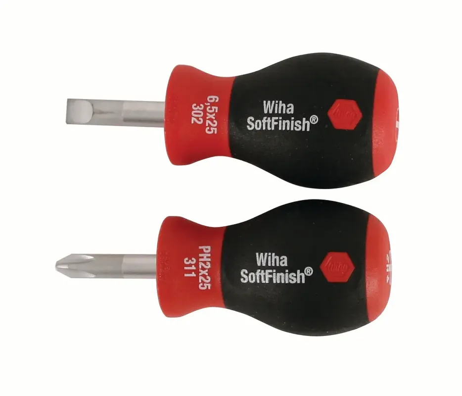 Wiha 31191, SoftFinish® Stubby Slotted/Phillips 2 Pc Today Only