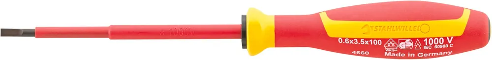 Stahlwille Drall+ VDE Electrician's Slotted Screwdriver, Size 2 - ST 46603030 Reduced Price