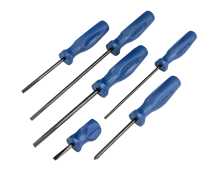 Top Pick Wright Tool Set of 6 Large Ergonomic Handle Phillips Screwdriver with Pouch, PH0 - PH4 - WT 9462 Screwdriver Set