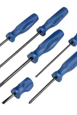 Wright Tool Set of 6 Large Ergonomic Handle Phillips and Slotted Screwdriver with Pouch, 3/16 in - 5/16 in, PH2 - WT 9477 Screwdriver Set Best Choice