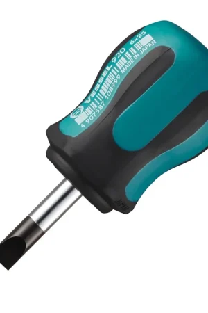 Authentic Vessel Tools Megadora Stubby Slotted Screwdriver, 6 x 25mm - VL 920S625