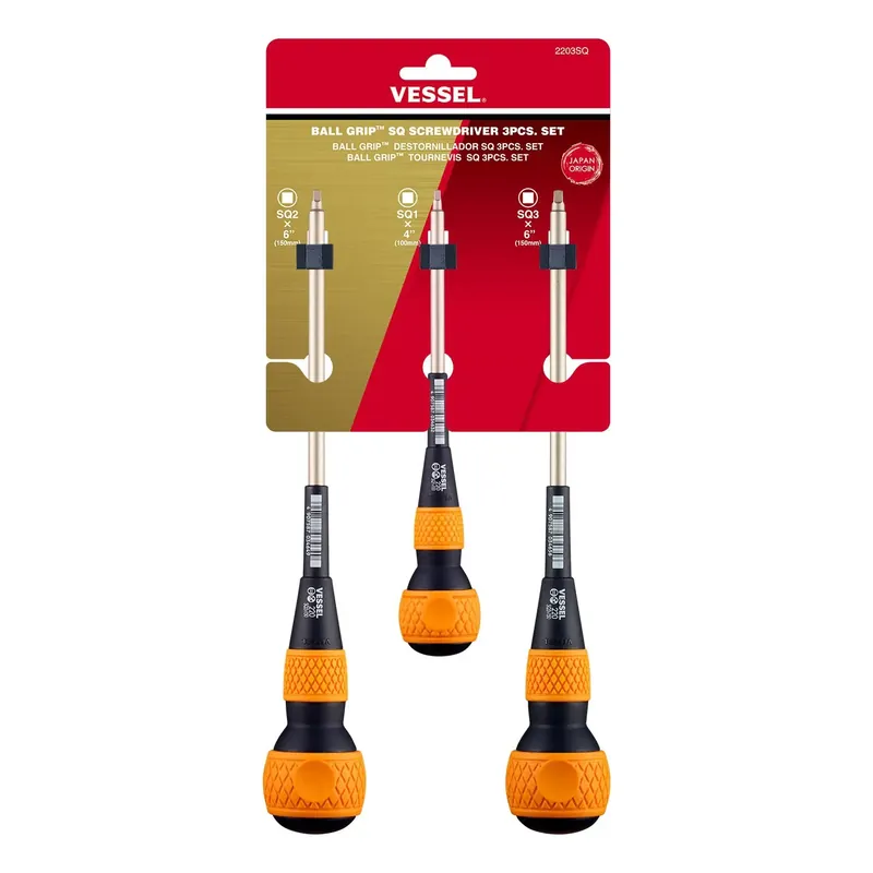 Crafted Vessel Tools Set of 3 Ball Grip Screwdriver - VL 2203SQ