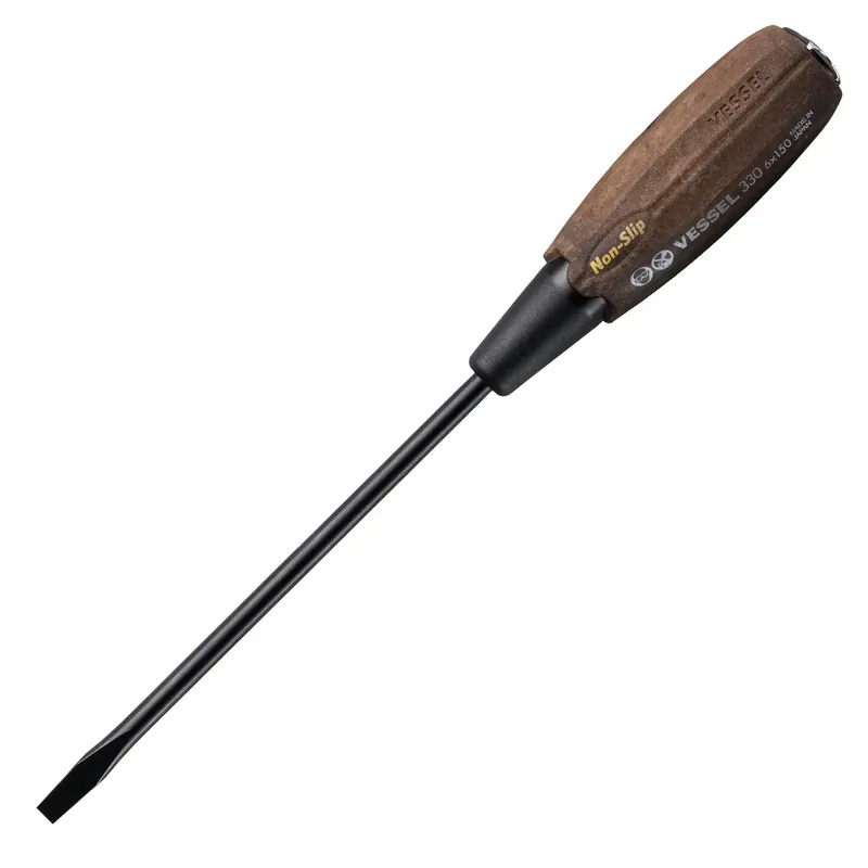 Vessel Tools Wood-Compo Tang-Thru Slotted Screwdriver, 6 x 150mm - VL 330S6150 Best Choice