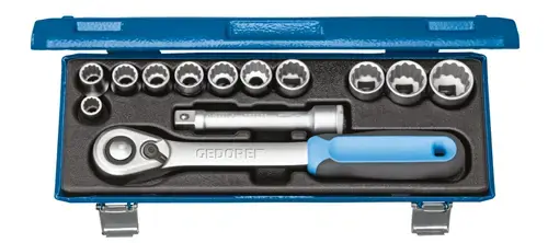 Gedore D 19 KMU-20 Socket set 1/2" 13 pieces UD profile 10-24 mm - GD 2545829 Crafted