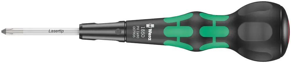 Wera 007905 (1850) PH1 x 80mm Kraftform Ball-Grip Phillips-head screwdriver Premium