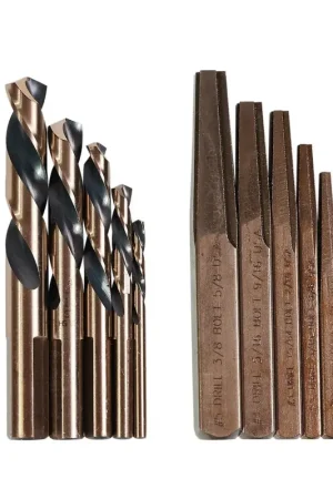 Buy Direct KnKut Set of 10 Screw Machine Left Hand Drill Bit and Square Extractor - 10KK7-LHSQX
