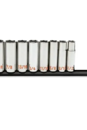 GEARWRENCH Set of 8 1/2 in Drive 6 Point SAE Hi-Viz Deep Socket - GW 80705H New Arrival