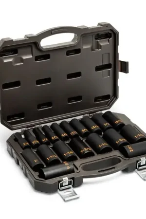 GEARWRENCH Set of 19 1/2 in Drive 6 Point SAE Hi-Viz Deep Impact Socket - GW 84934H Best Choice