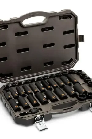 GEARWRENCH Set of 39 1/2 in Drive 6 Point Metric Hi-Viz Standard and Deep Impact Socket - GW 84948H Special Offer