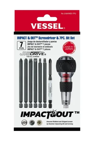 Best Seller Vessel Tools Impact and Out Screwdriver with 7-Piece Bit Set - VL 238HWB7PU