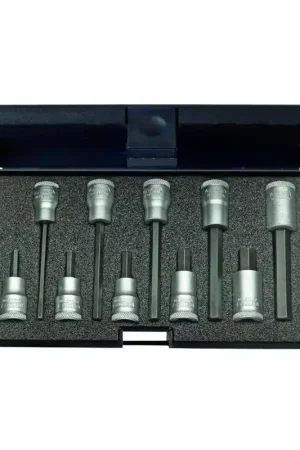 Gedore (Series IN30LKM) Set of 10 3/8 in In-Hex Screwdriver Bit Socket, 4 - 10mm - GD 1509918 Markdown