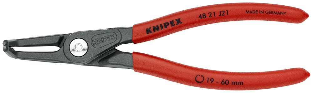 Knipex 48 21 J21 KN | Precision Circlip Pliers, Internal, 90 degree Angled, 3/4"-2 3/64" Bore Dia. Fast Shipping