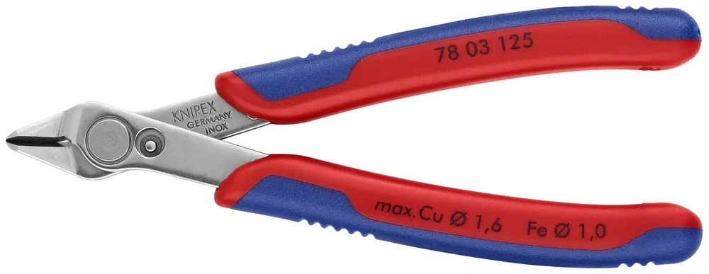 Knipex 78 03 125 KN | Electronics Super Knips, INOX Steel, Multi-Component Crafted