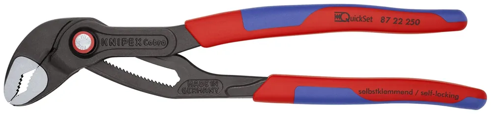 Knipex 87 22 250 SBA KN | Cobra QuickSet Pump Pliers, Multi-Component Limited Offer