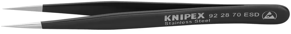 Knipex 92 28 70 ESD KN | Stainless Steel Gripping Tweezers, Needle-Point Tips, ESD Markdown