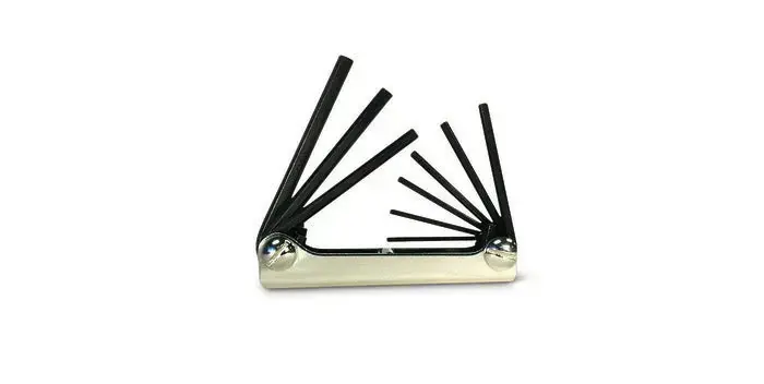 Wright Tool Set of 9 Fractional Metal Fold-Up Hexagon Key, 5/64 in - 1/4 in - WT 9E20911 Luxury
