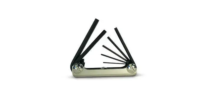 Authentic Wright Tool Set of 7 Metric Metal Fold-Up Hexagon Key, 1.5mm - 6mm - WT 9E21171